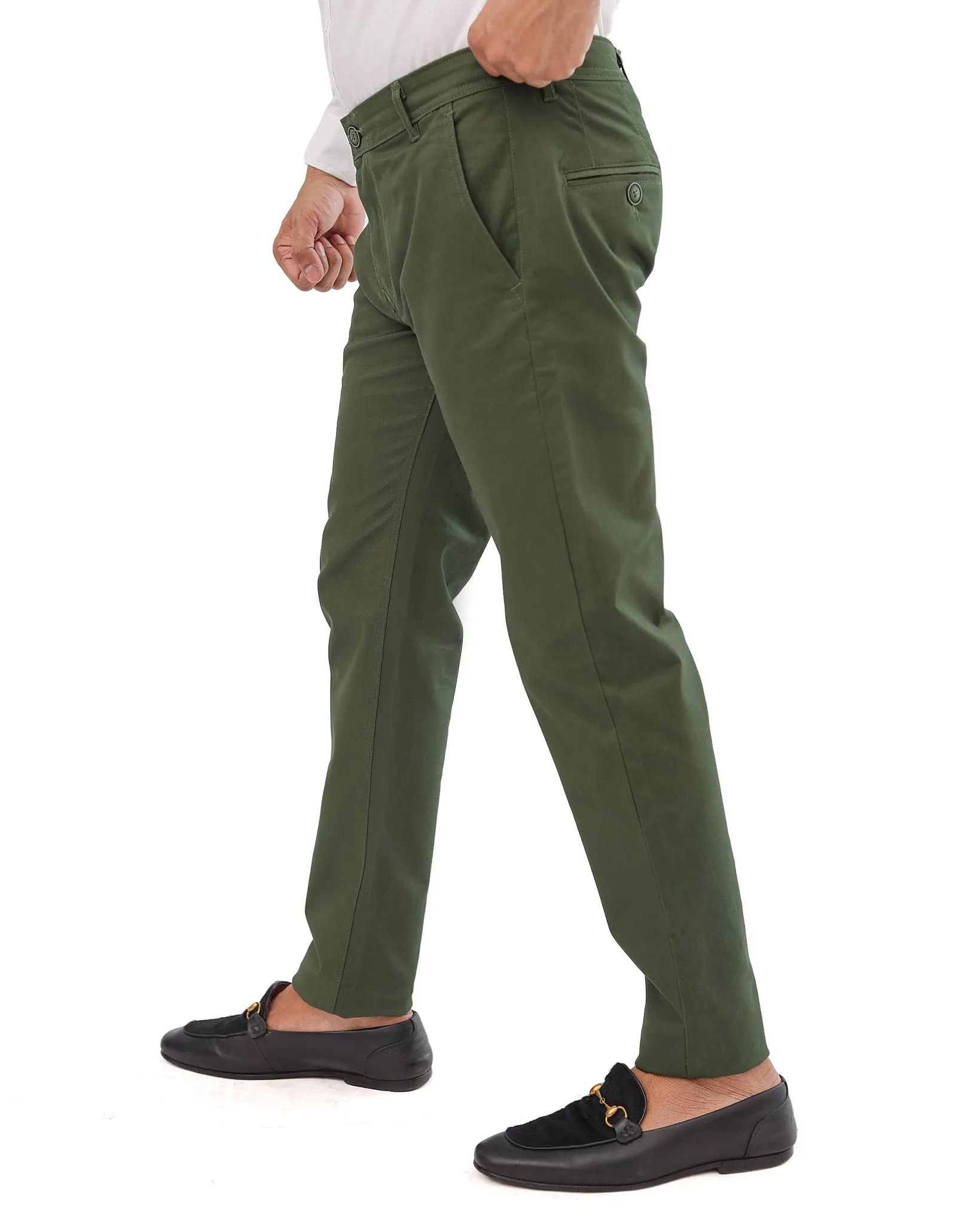 Dark Olive Green Cotton Pant