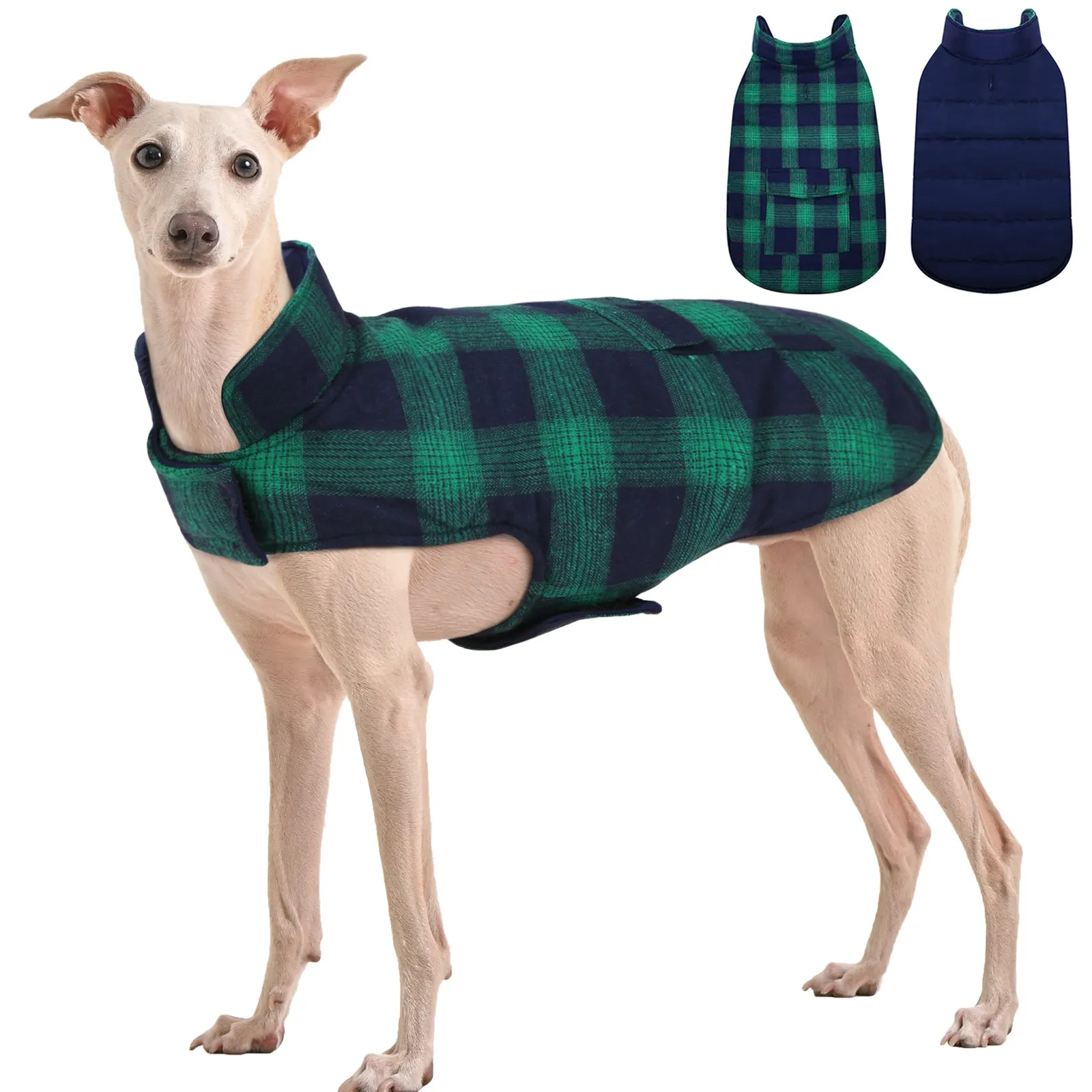 Dog Winter Coat, Reversible Dog Jacket, British Style
