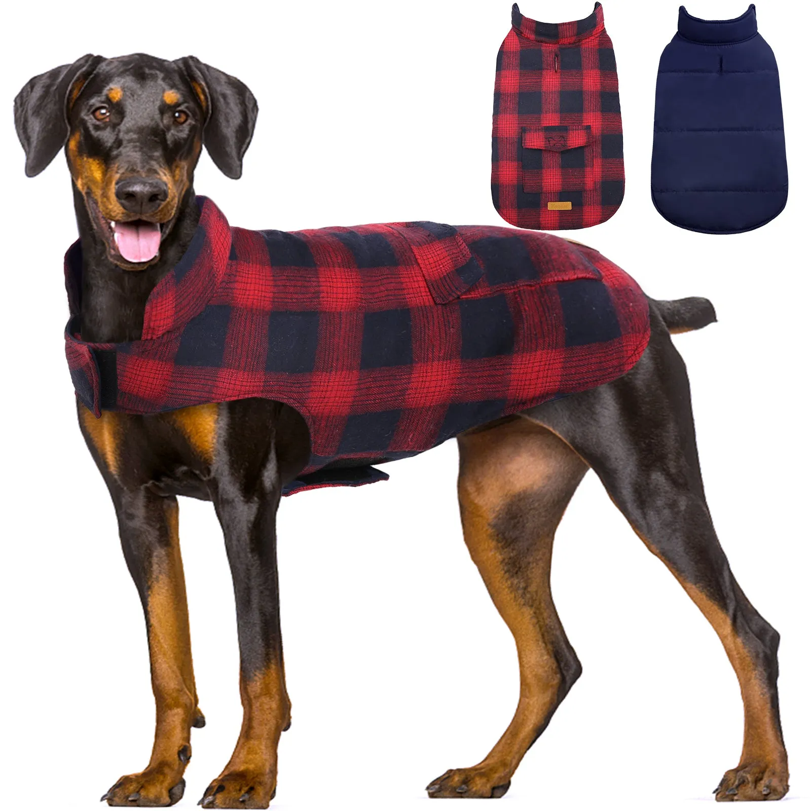 Dog Winter Coat, Reversible Dog Jacket, British Style