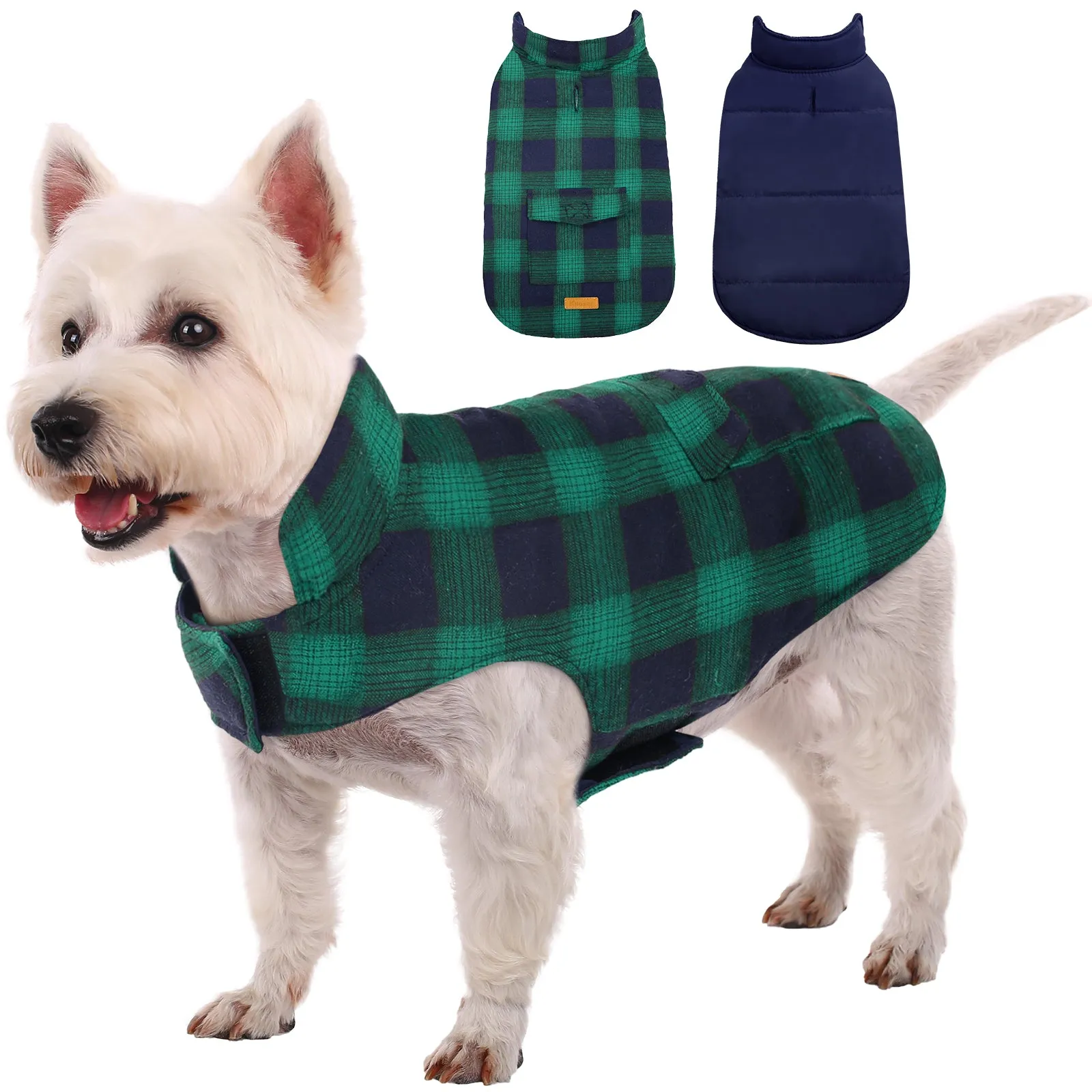 Dog Winter Coat, Reversible Dog Jacket, British Style
