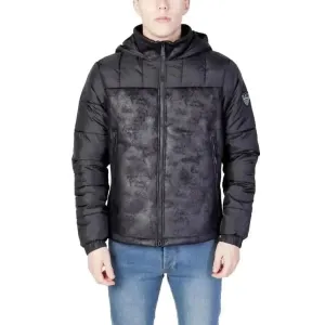 EA7 Men's Black Hooded Winter Jacket