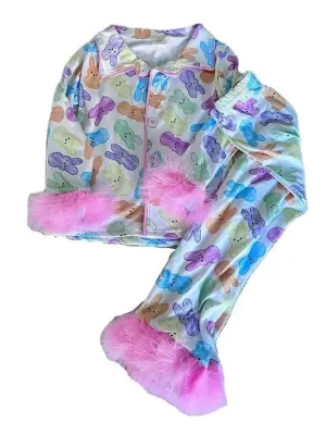 Easter Peep Feather Pajamas