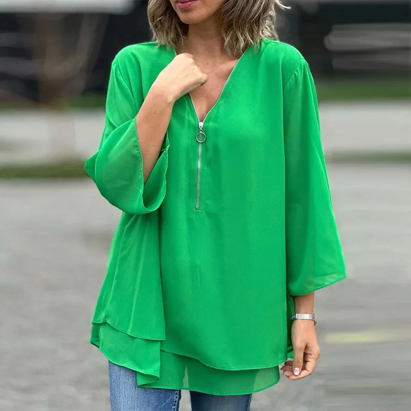 Eloise - Flowy Zip Top