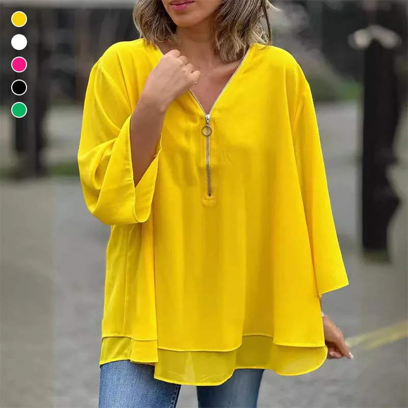 Eloise - Flowy Zip Top