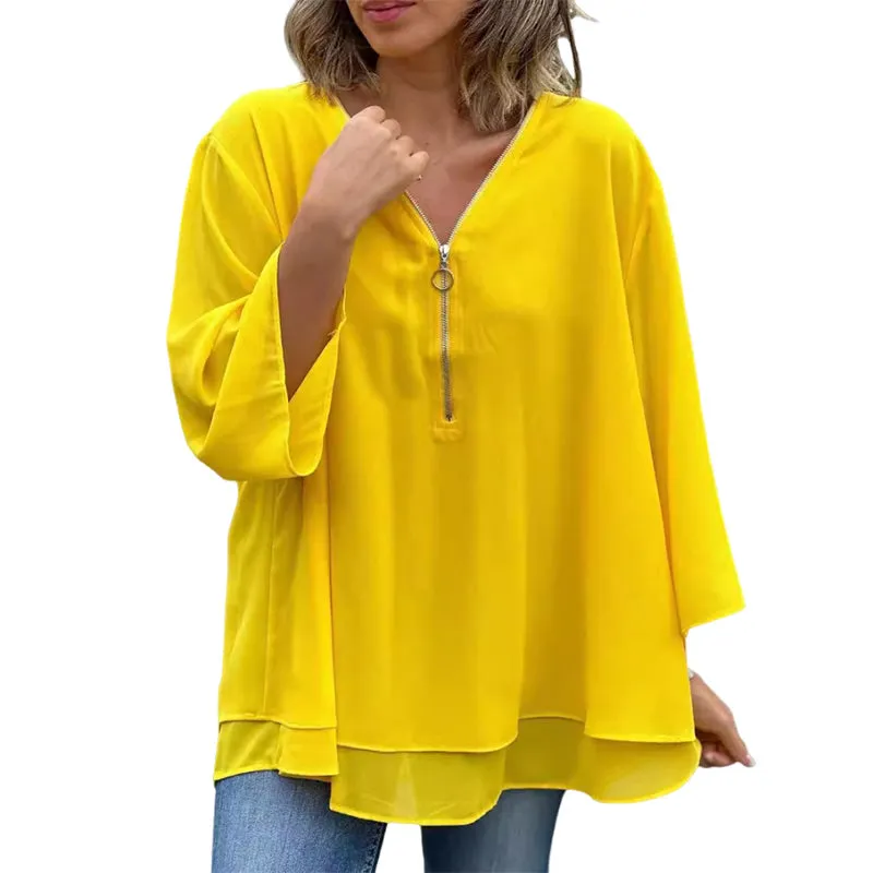 Eloise - Flowy Zip Top