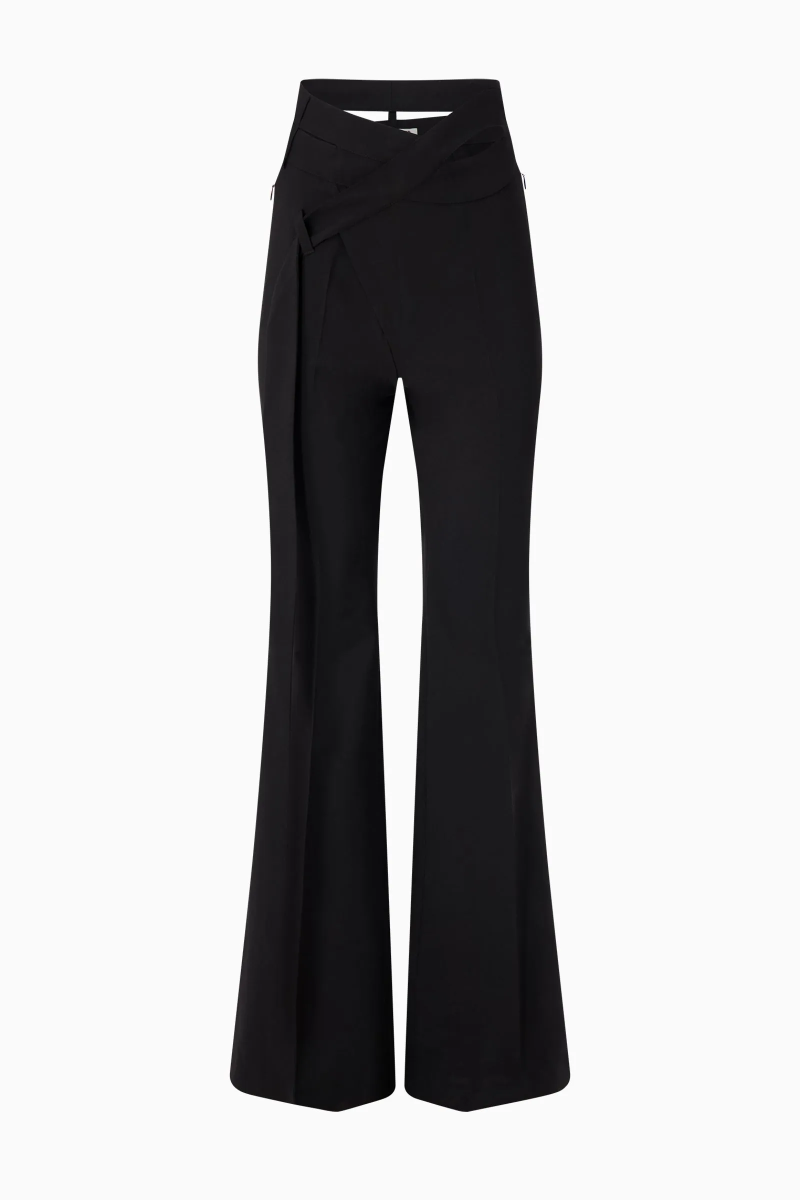 Flared Wrap Suit Pants