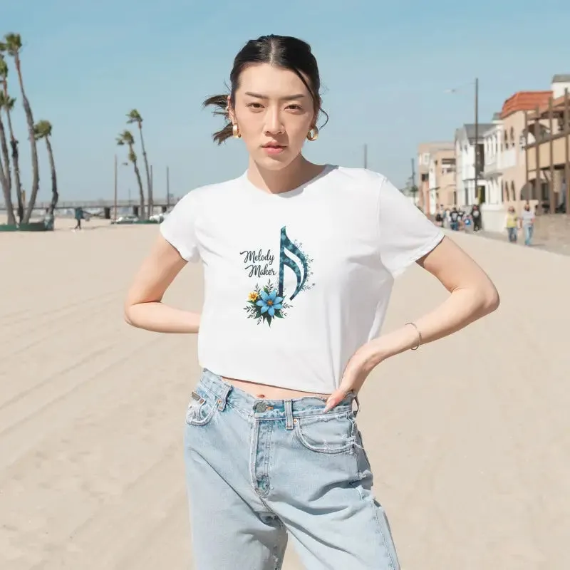 Flowy Cropped Tee for Trendsetting Music Lovers