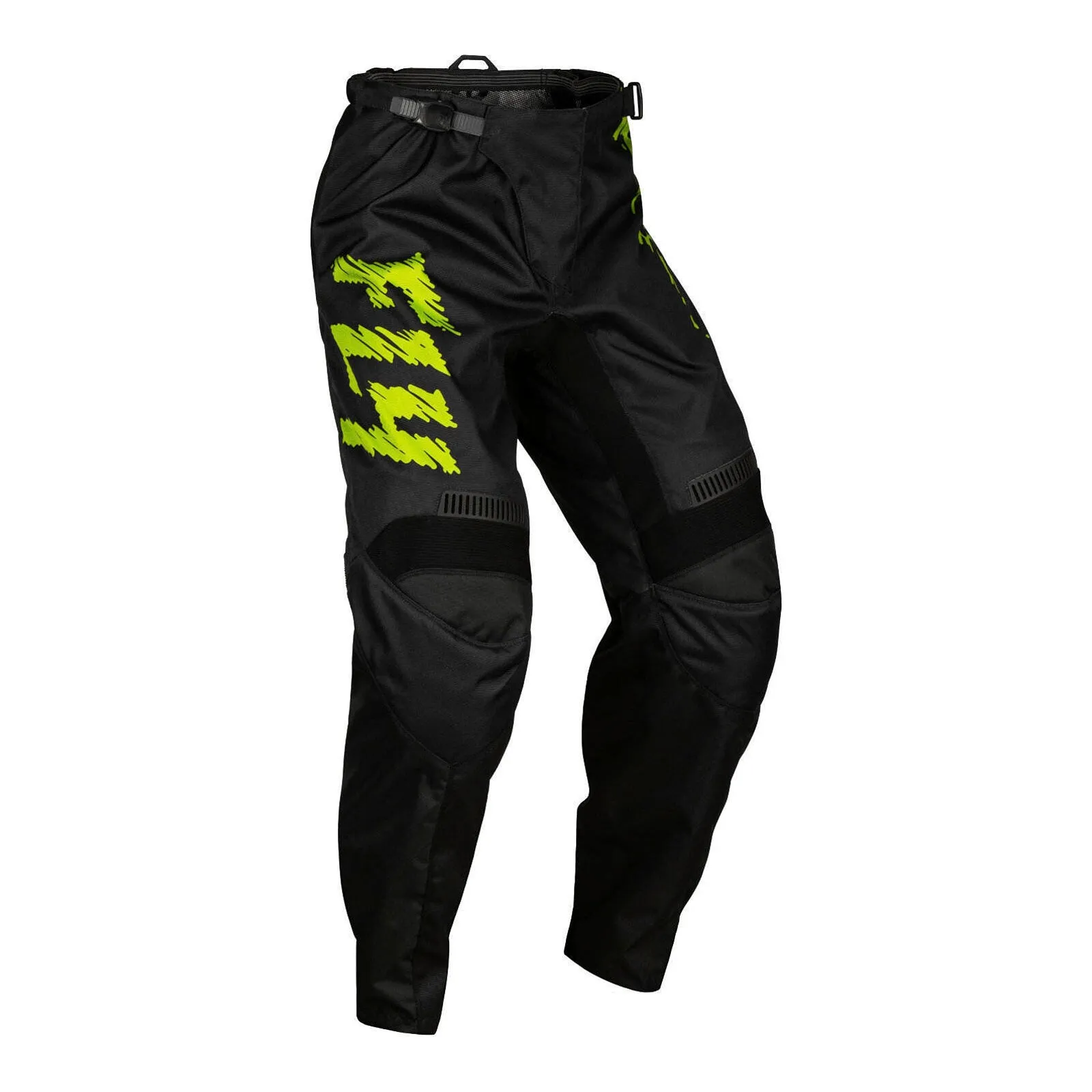 Fly Racing 2024 Youth F-16 Pants - Black / Neon Green / Light Grey