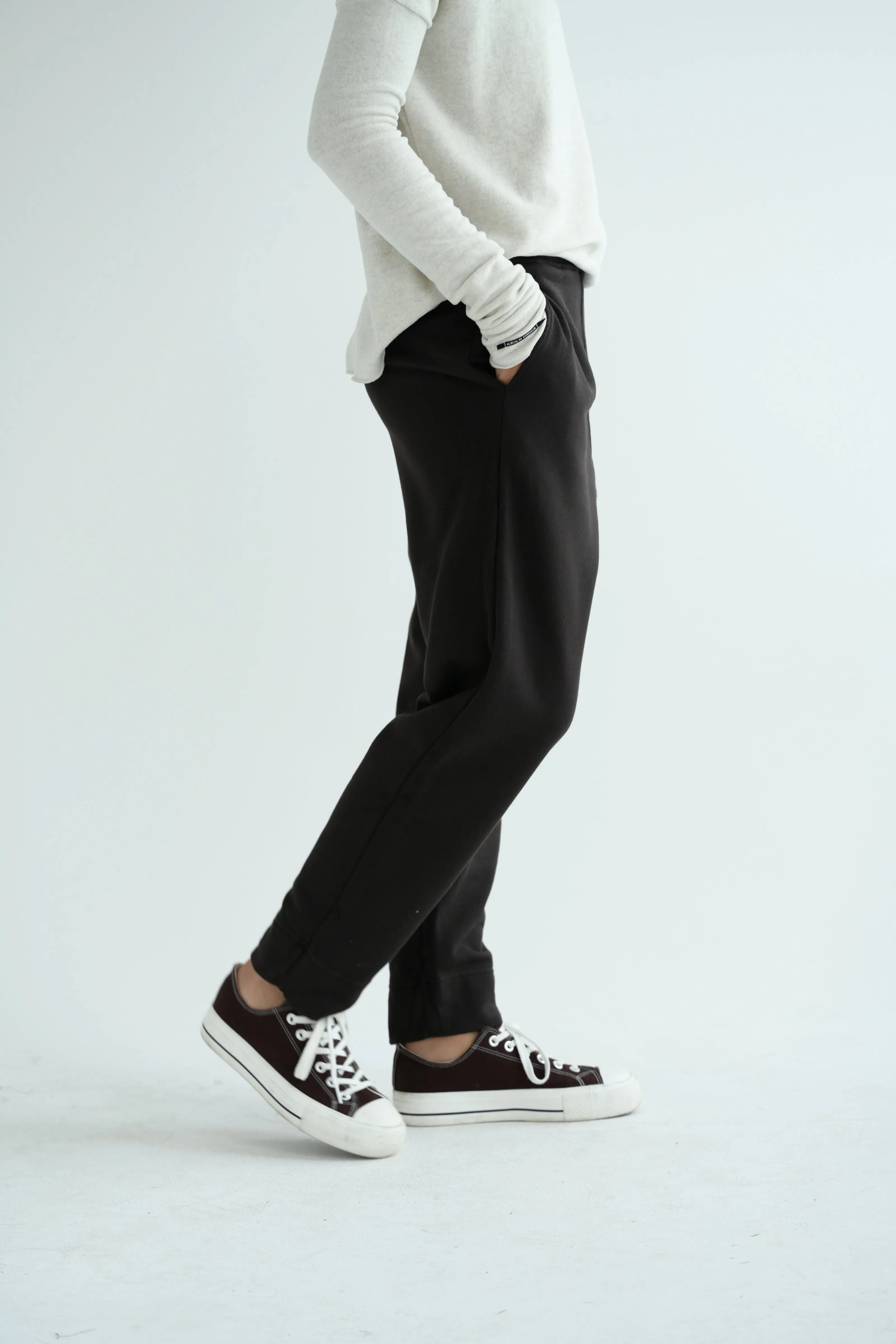 French Terry Pants in Dark Brown