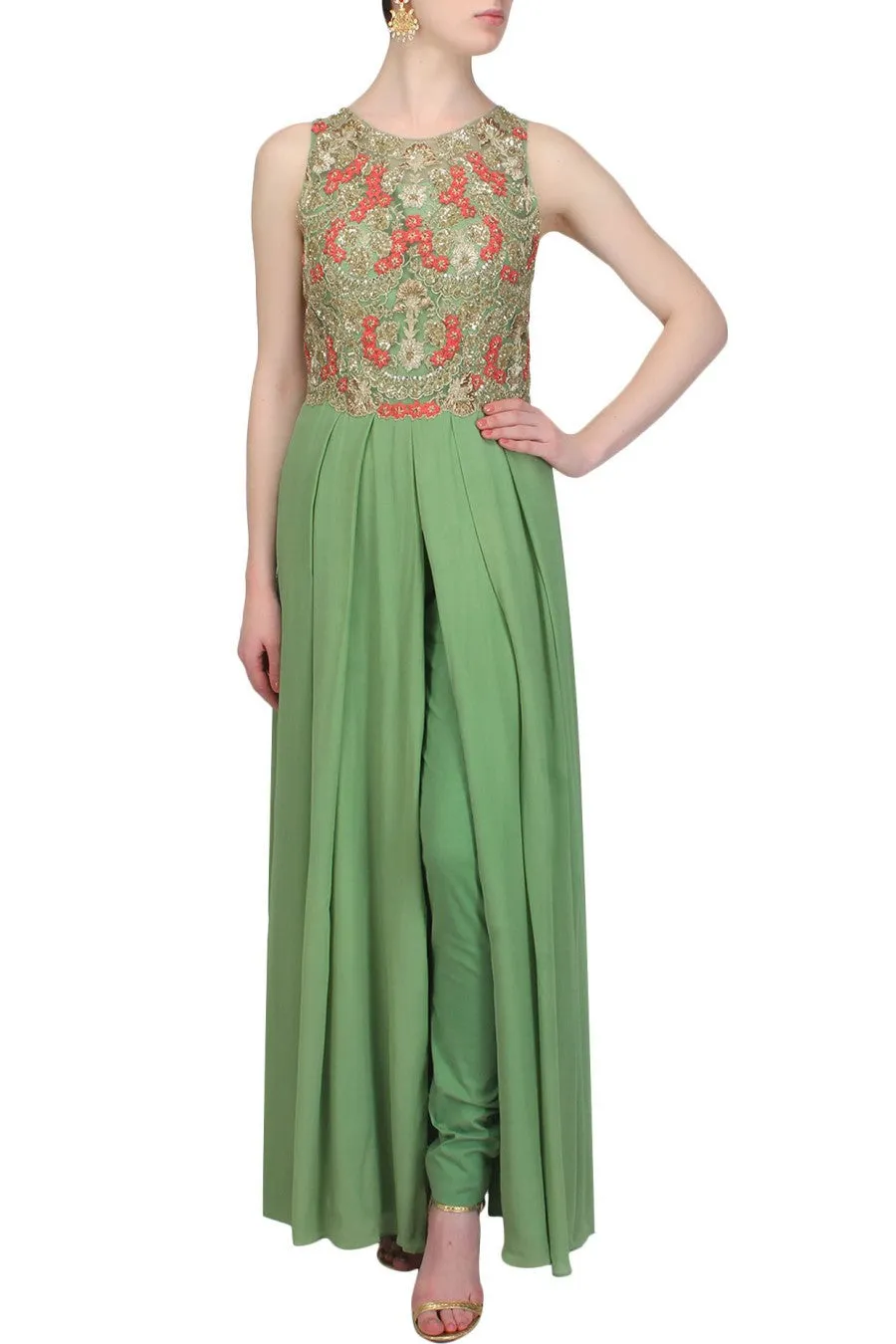 Green color kurta with pant