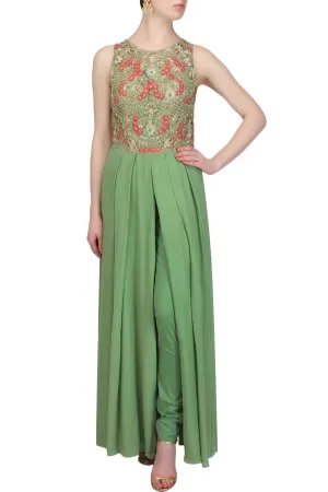 Green color kurta with pant