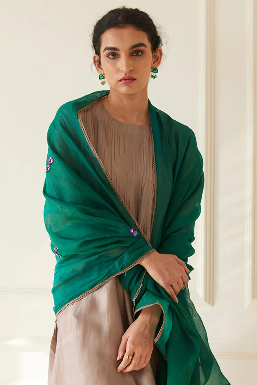 Habutai Silk Kurta Set In English Grey