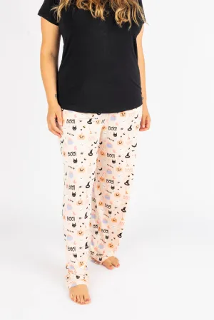 Halloween Sweet and Spooky Glow in the Dark Pajamas Bamboo Adult Sleep Pants: XL