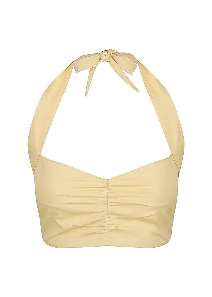 Halter Neck Crop | V Front Midi Skirt