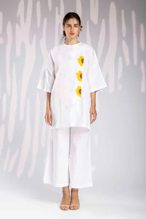 Handpainted Shirt Top Set - White