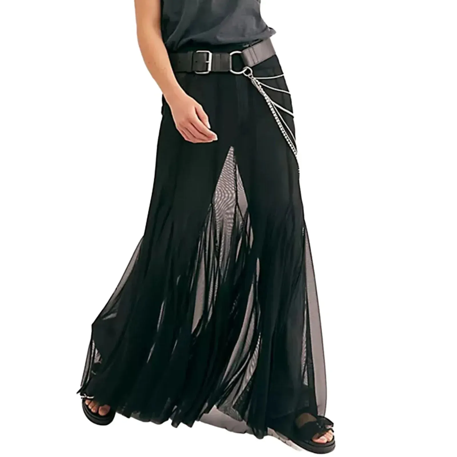 Hem Flowy Skirts Casual A-line Midi Skirts