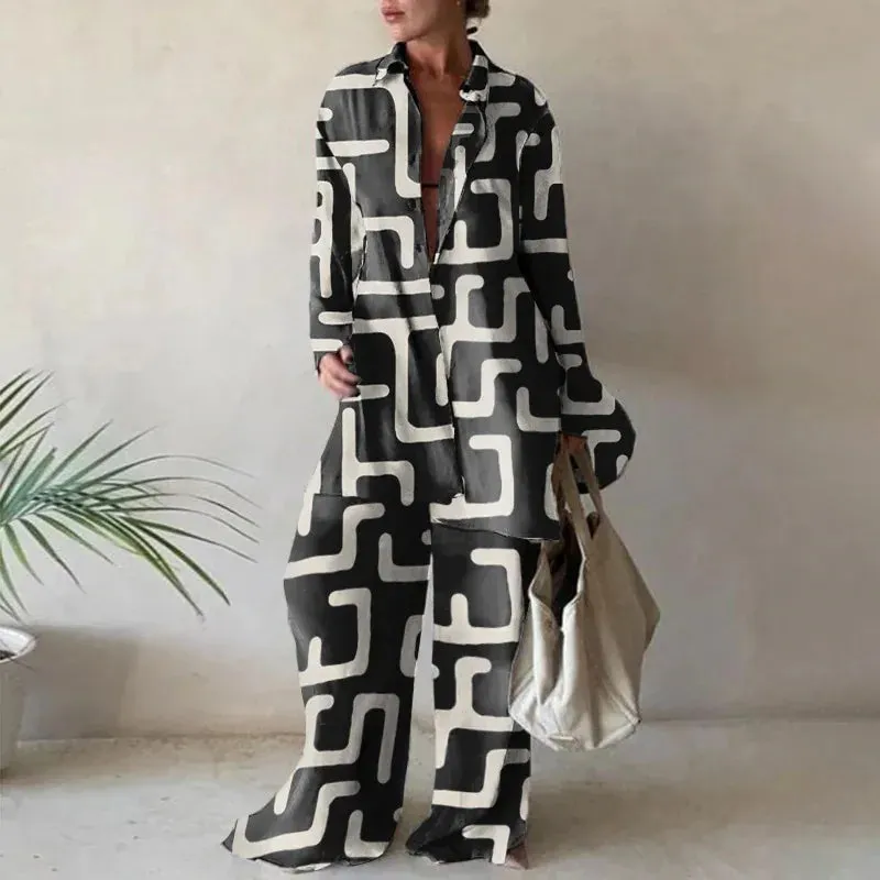 Holiday Street Women's Streetwear Geometric Spandex Polyester Printing Pants Sets Pants Sets