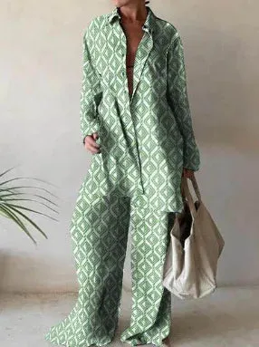 Holiday Street Women's Streetwear Geometric Spandex Polyester Printing Pants Sets Pants Sets