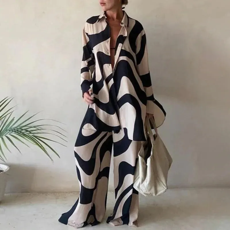 Holiday Street Women's Streetwear Geometric Spandex Polyester Printing Pants Sets Pants Sets