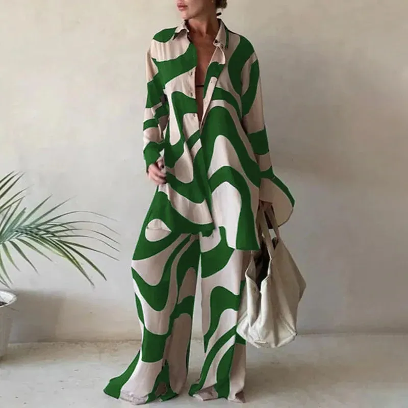 Holiday Street Women's Streetwear Geometric Spandex Polyester Printing Pants Sets Pants Sets