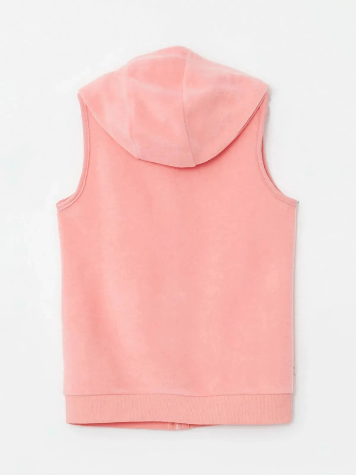 Hooded Embroidered Fleece Girls Zipper Vest
