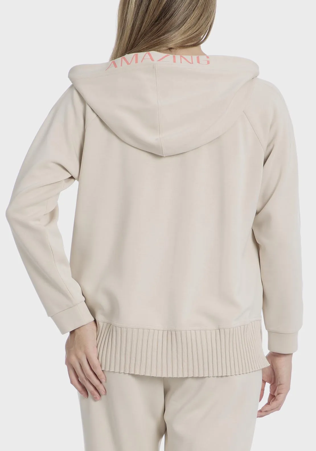 Hooded Sports Jacket - Beige