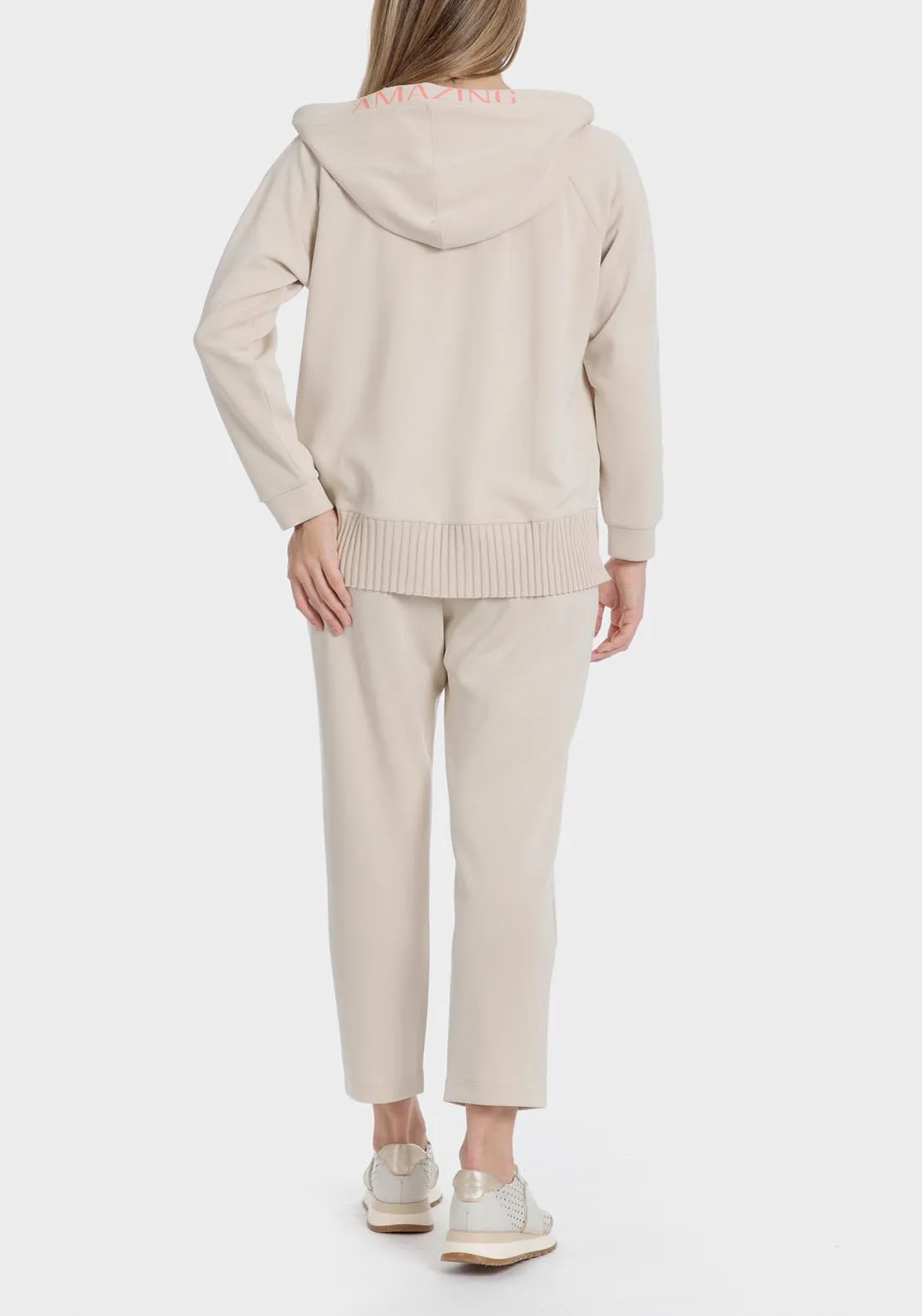 Hooded Sports Jacket - Beige