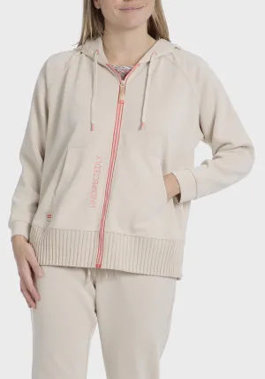 Hooded Sports Jacket - Beige
