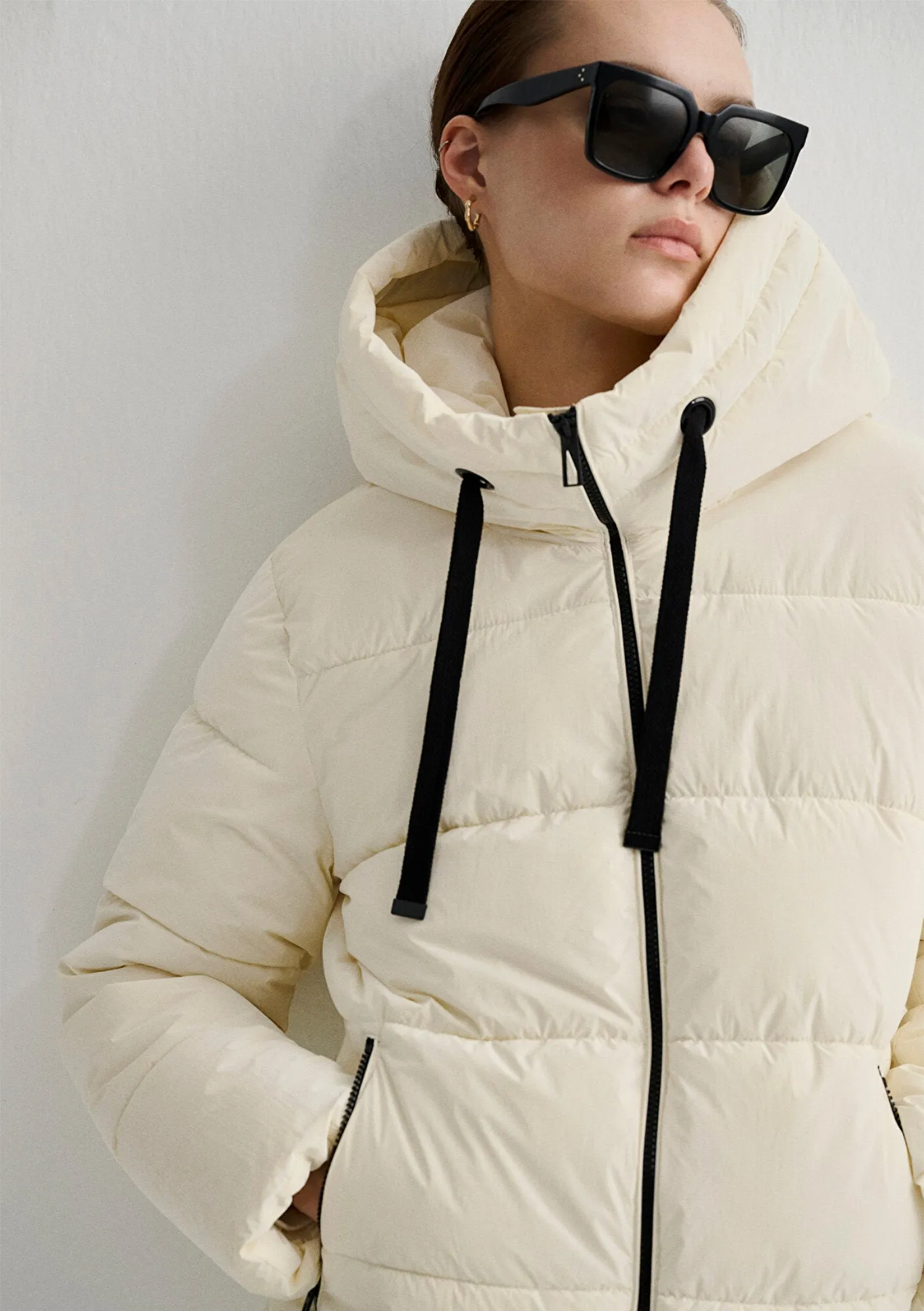 Hooded White Puffer Jacket