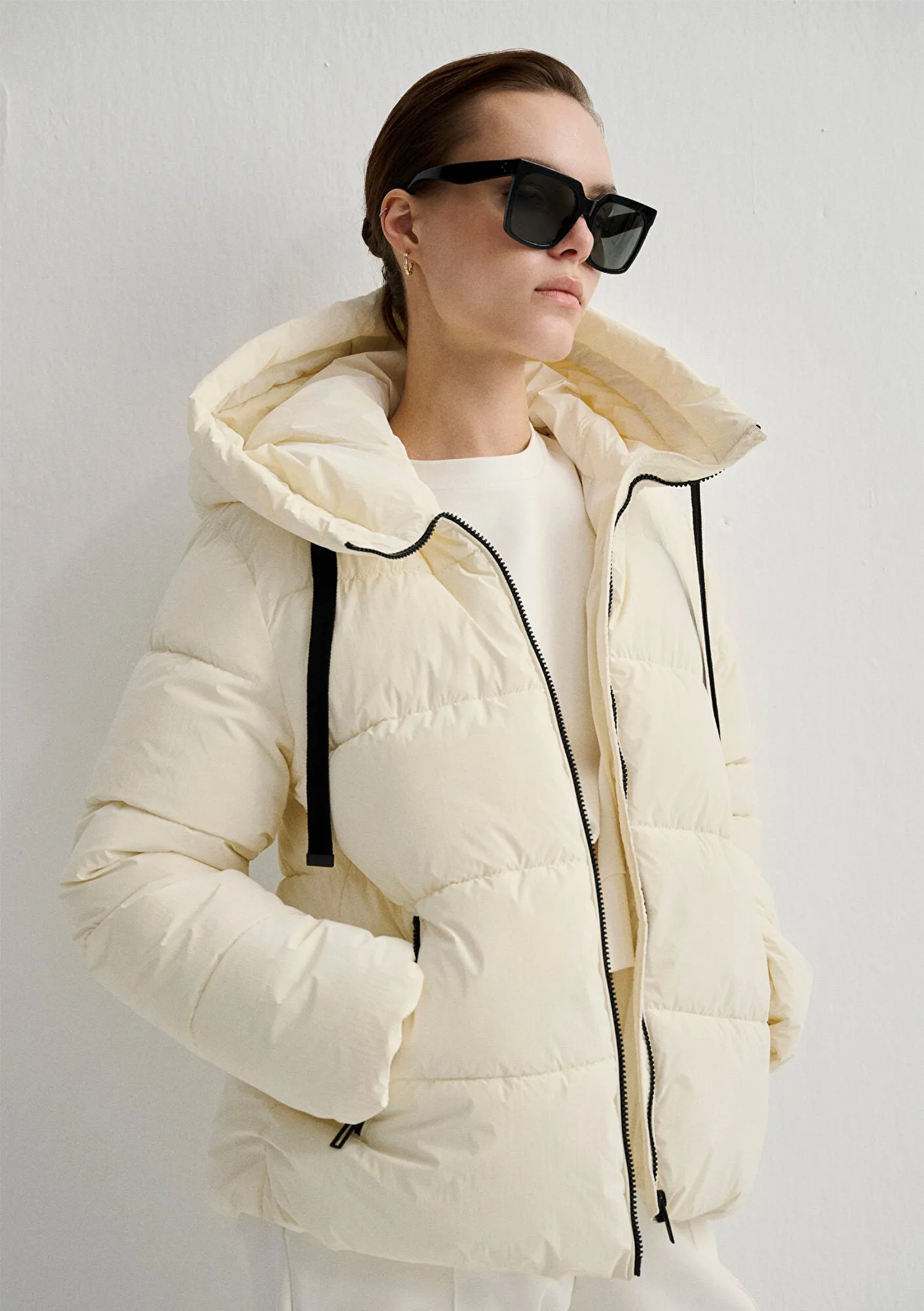 Hooded White Puffer Jacket