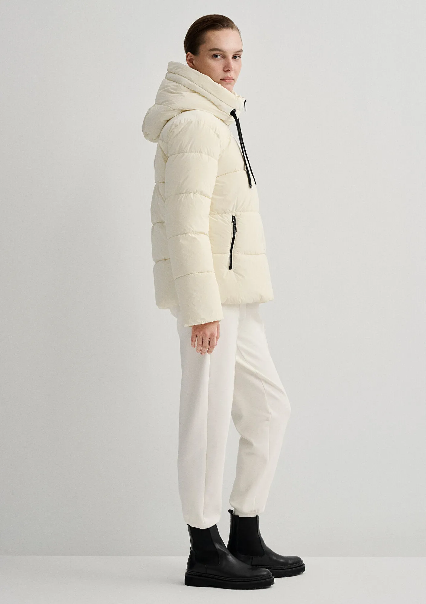 Hooded White Puffer Jacket