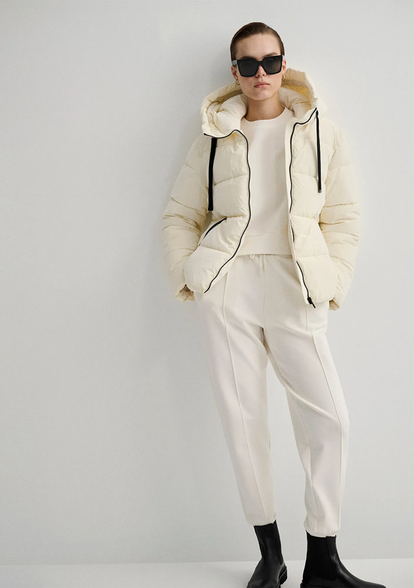 Hooded White Puffer Jacket