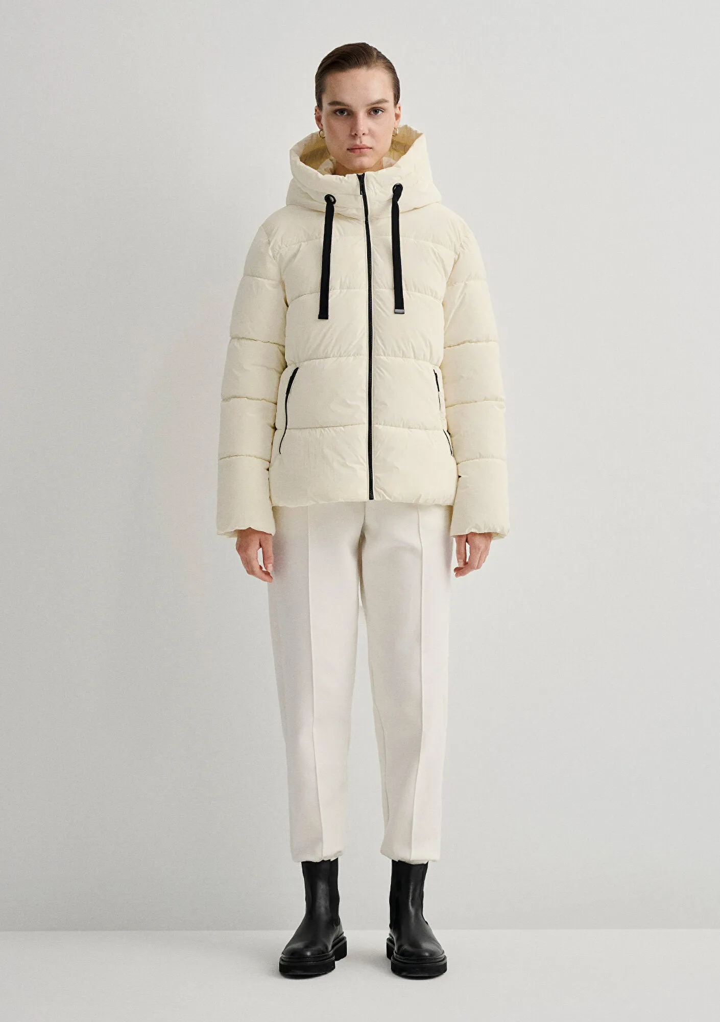 Hooded White Puffer Jacket