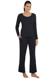Ibkul   Women's   Pajama Set - Black