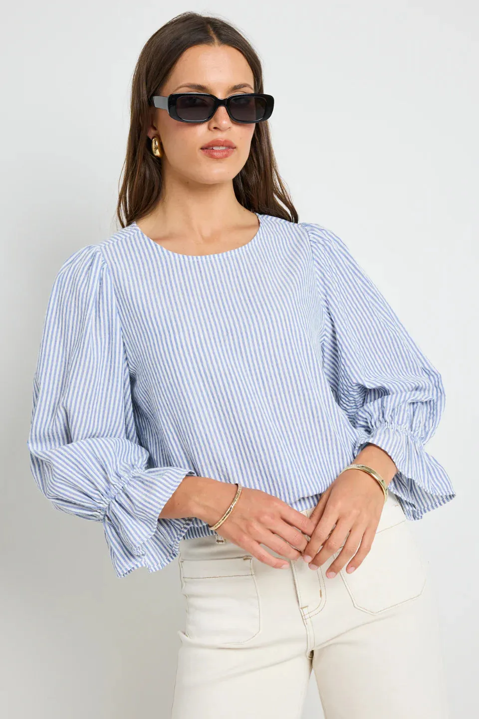 Imagine Blue Striped Top