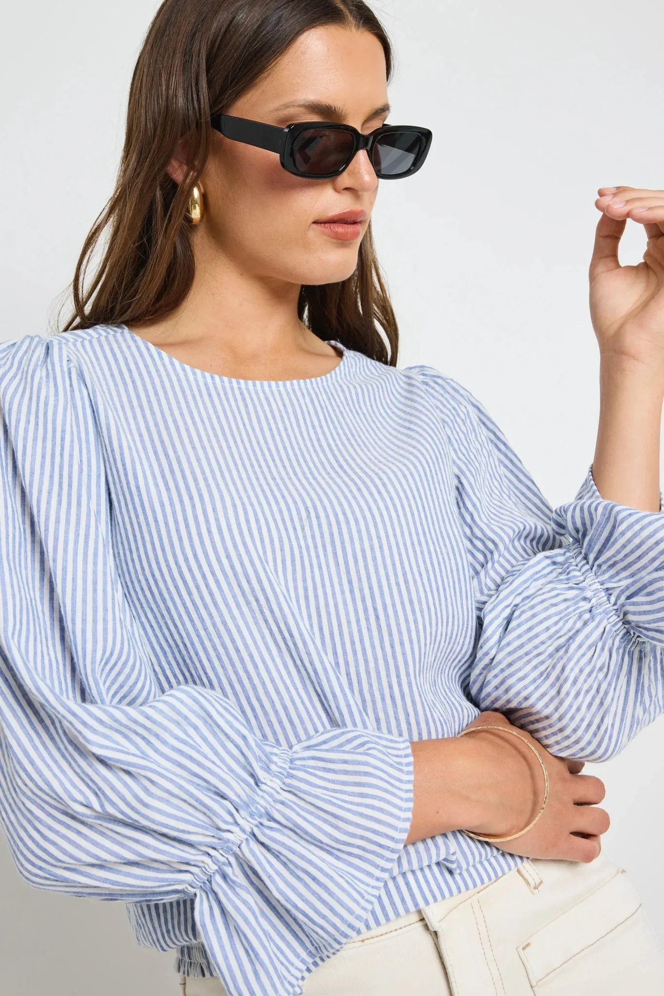Imagine Blue Striped Top