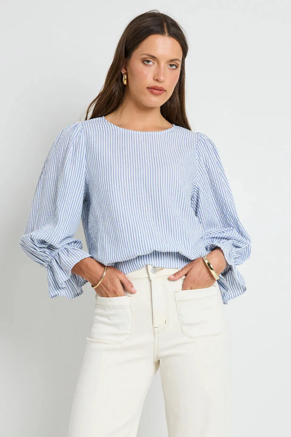 Imagine Blue Striped Top