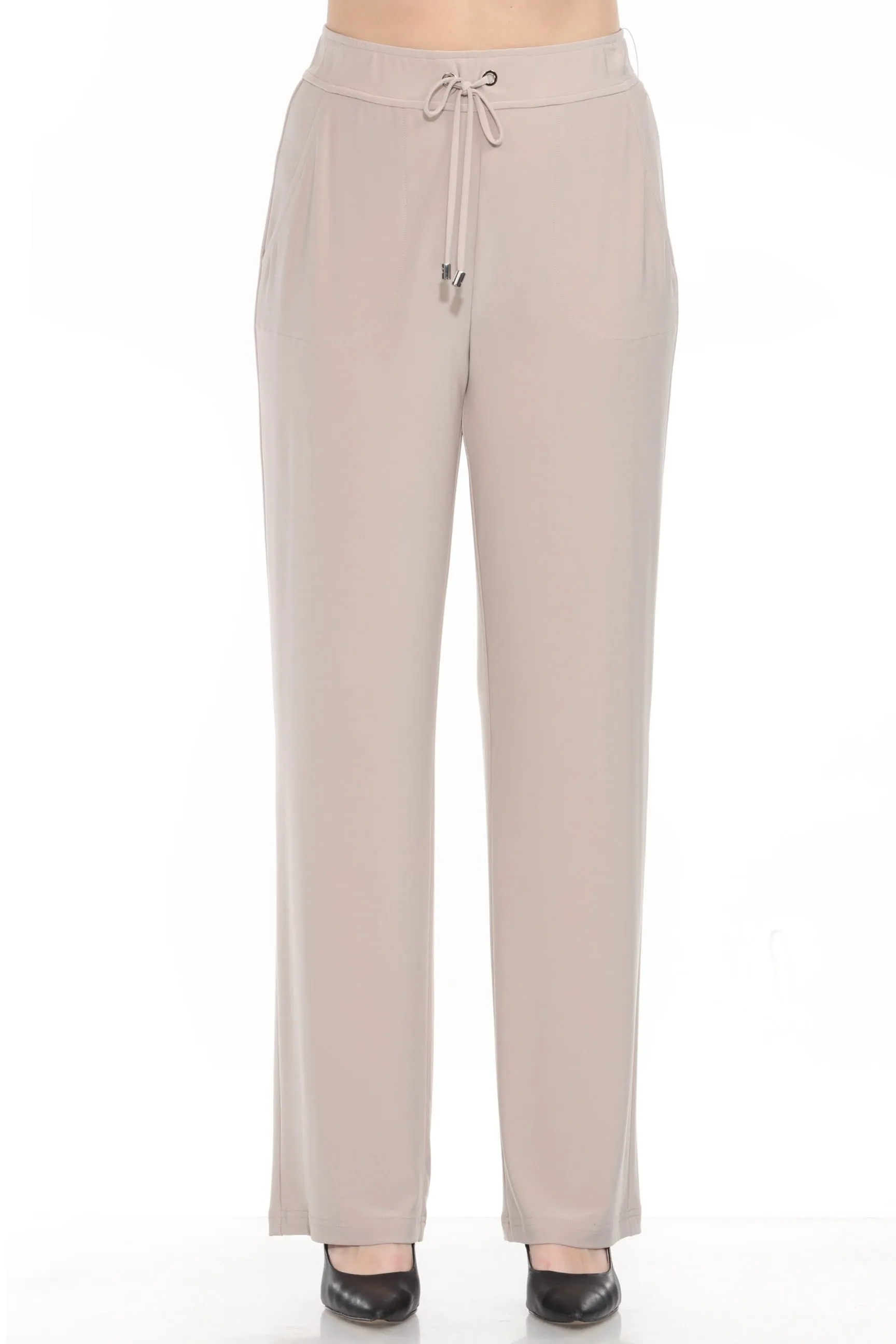 Joseph Ribkoff Drawstring High Rise Relaxed Straight Pants 243202