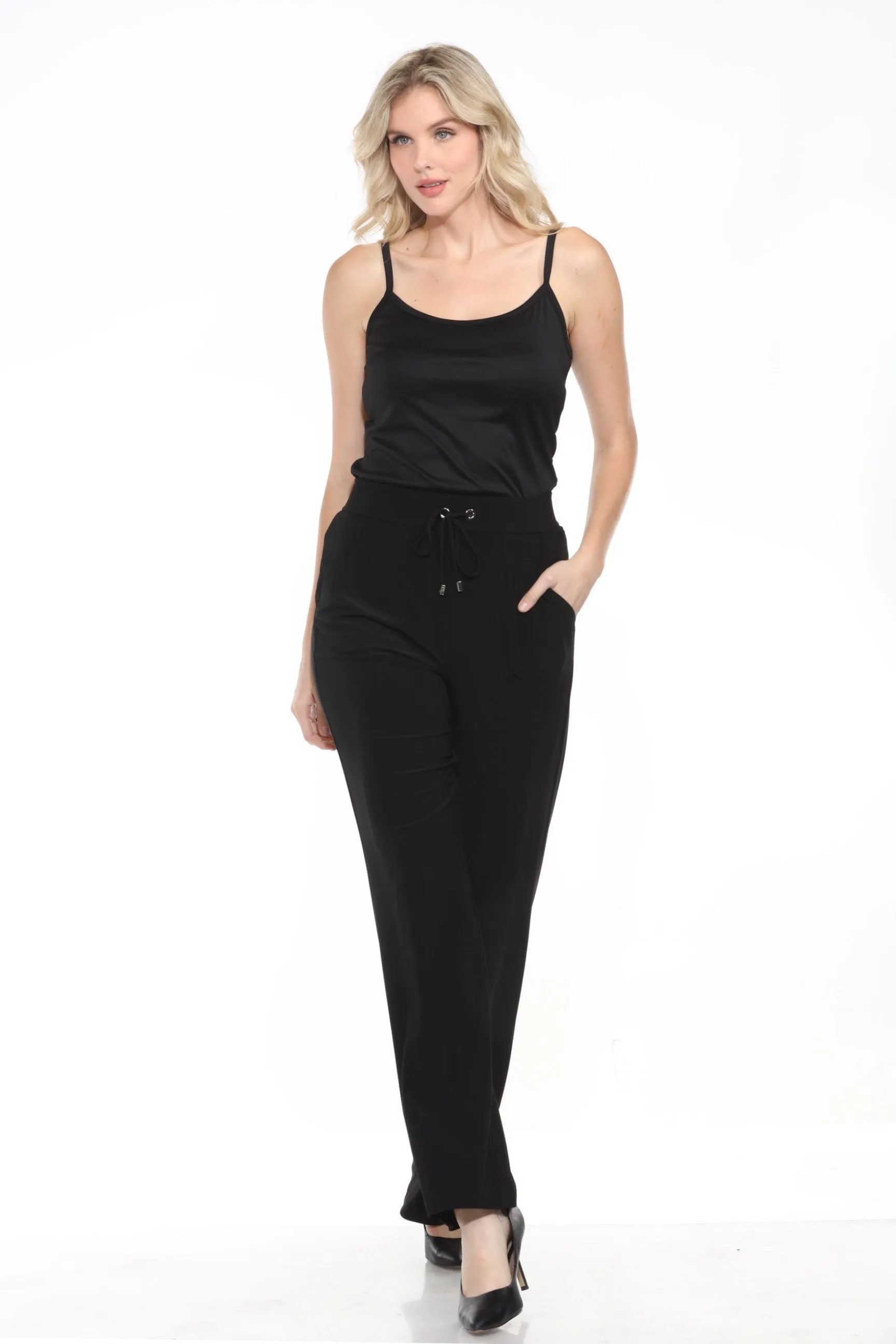 Joseph Ribkoff Drawstring High Rise Relaxed Straight Pants 243202