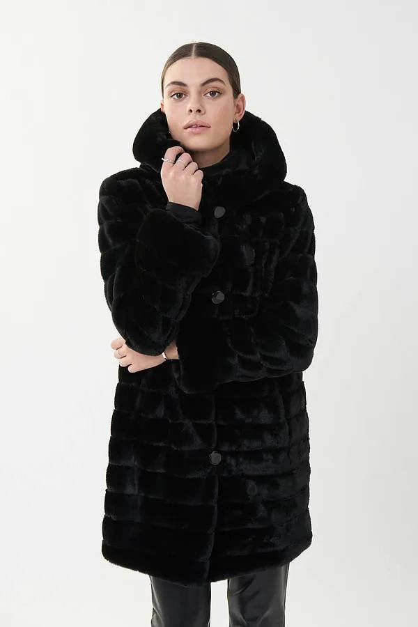 Joseph Ribkoff Reversible Faux Fur Coat jr214913