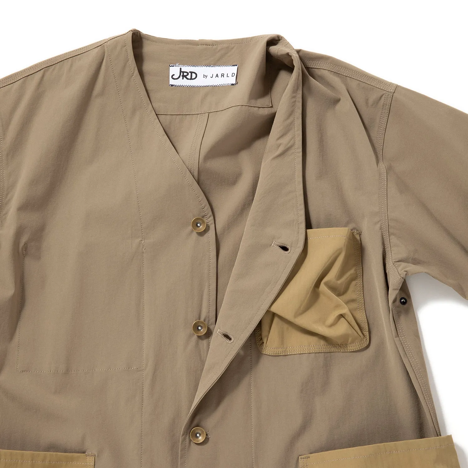 JRD by JARLD | ジェイアールディー バイ ジャールド　撥水ストレッチ ノーカラー カバーオール NO COLLAR COVERALL JACKET