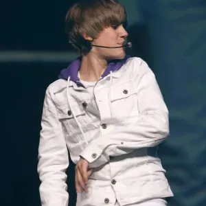Justin Bieber White Denim Jacket