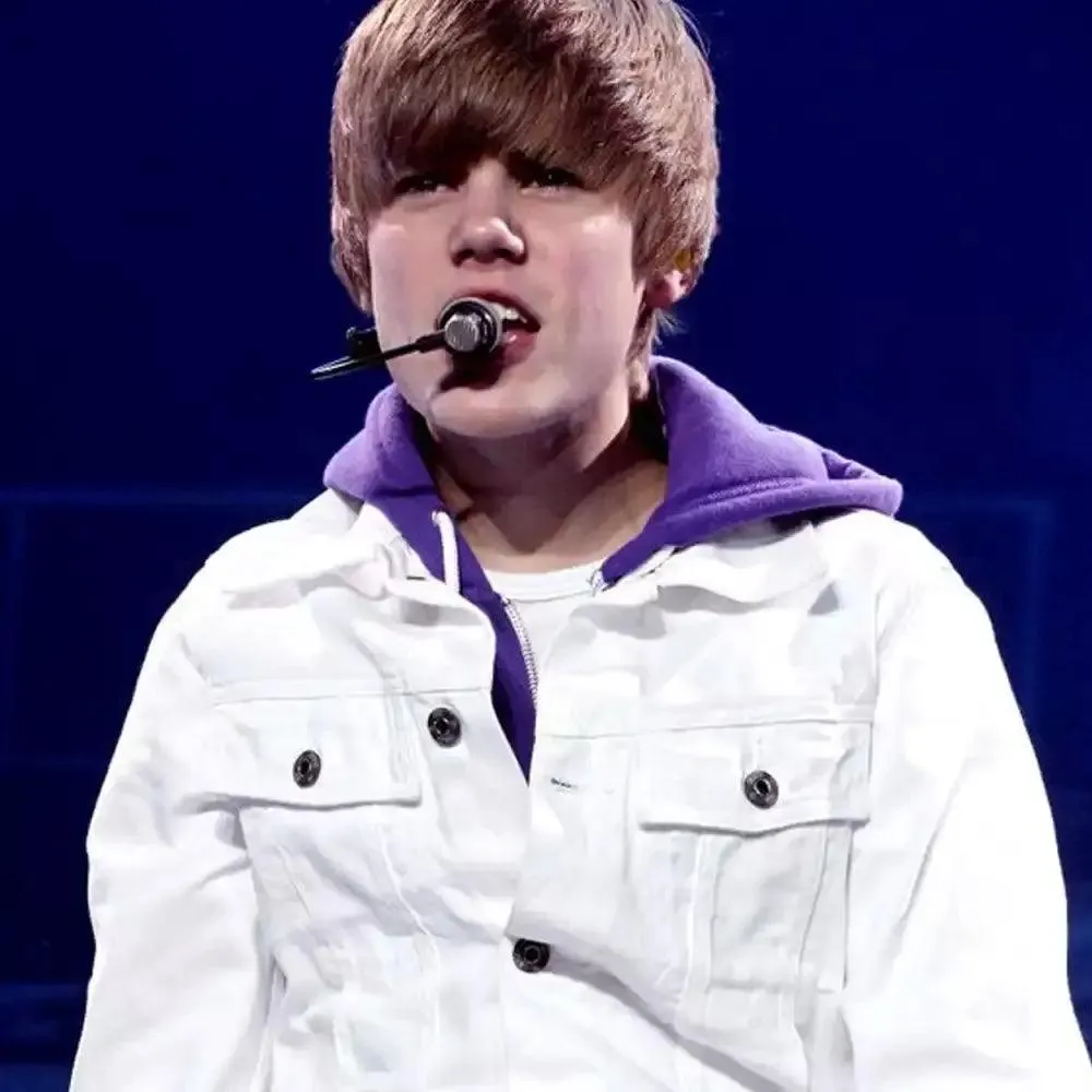 Justin Bieber White Denim Jacket