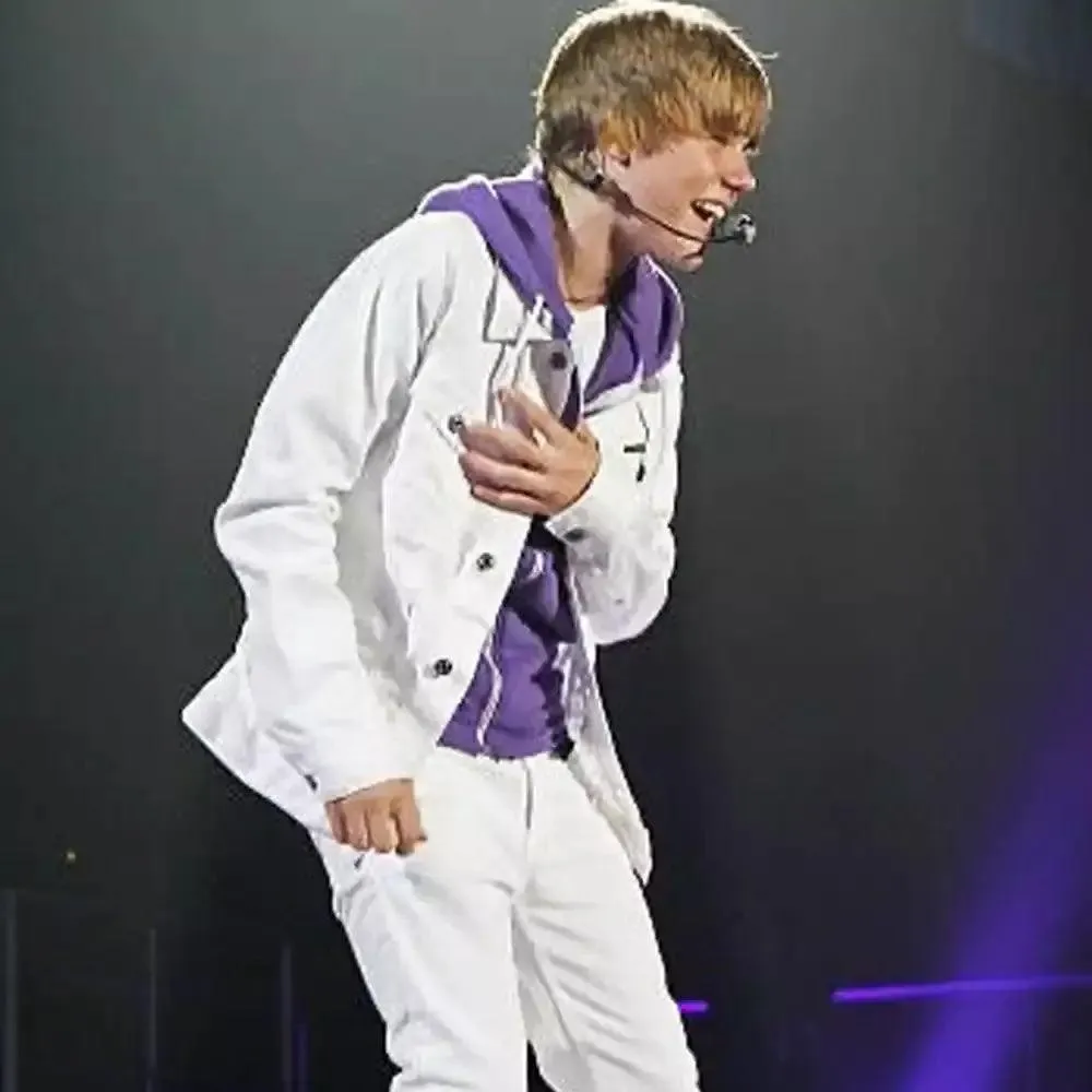 Justin Bieber White Denim Jacket