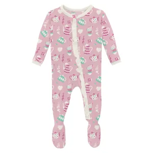 Kickee Pants Cake Pop Tea Party Print Classic Ruffle Footie