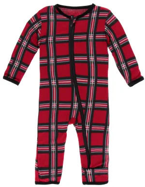 KicKee Pants Christmas Plaid 2019 Coverall with Zipper