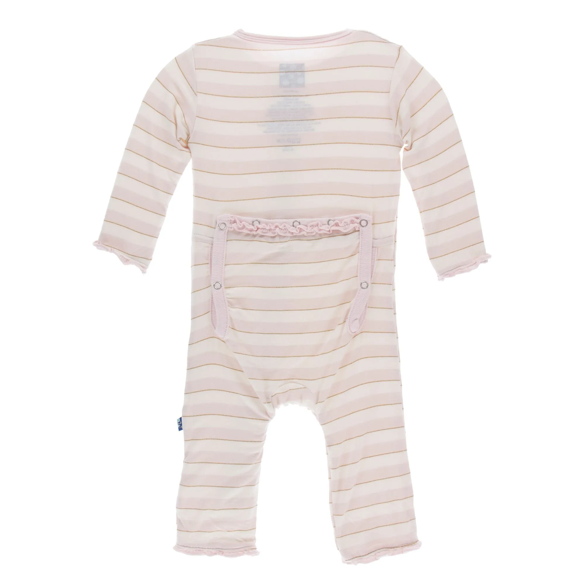 KicKee Pants Everyday Heroes Sweet Stripe Muffin Ruffle Coverall with Zipper