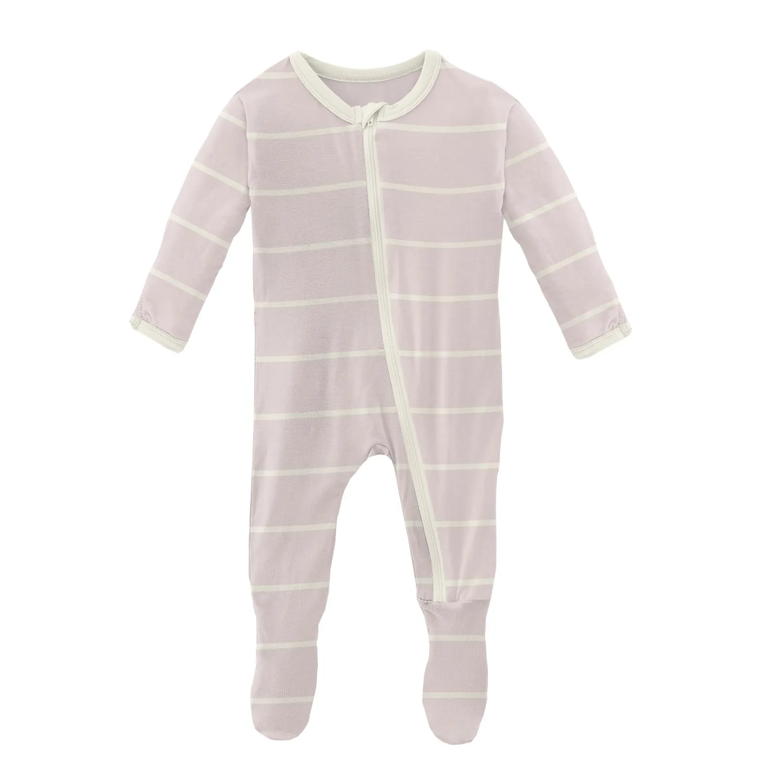 KicKee Pants Macaroon Road Trip Stripe Footie with Zipper