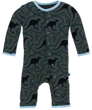 KicKee Pants Midnight Kangaroo Coverall with Snaps