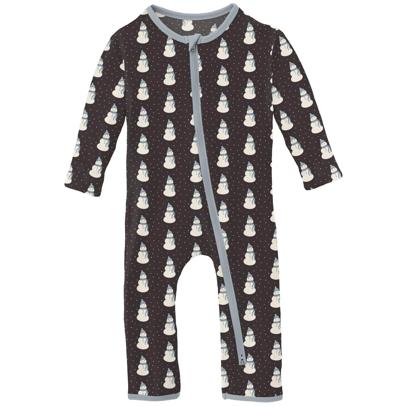 KicKee Pants Midnight Tiny Snowman Coverall with 2 Way Zipper